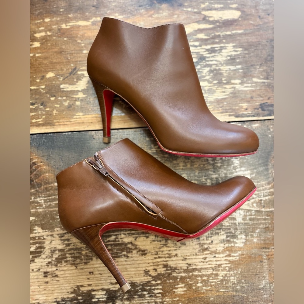 Christian Louboutin Cognac “Belle” Booties